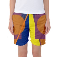 Geometric Abstract Desing Women s Basketball Shorts by Valentinaart