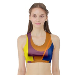 Geometric Abstract Desing Sports Bra With Border by Valentinaart