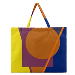 Geometric abstract desing Zipper Large Tote Bag