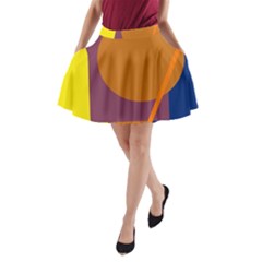 Geometric abstract desing A-Line Pocket Skirt