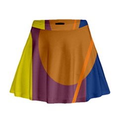 Geometric Abstract Desing Mini Flare Skirt by Valentinaart