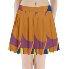 Geometric Abstract Desing Pleated Mini Mesh Skirt by Valentinaart