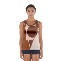 Brown Geometric Design Women s Sport Tank Top  by Valentinaart