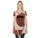 Brown geometric design Short Sleeve Tunic  View1