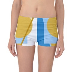 Blue And Yellow Abstract Design Boyleg Bikini Bottoms by Valentinaart