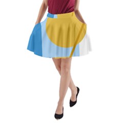 Blue And Yellow Abstract Design A-line Pocket Skirt by Valentinaart