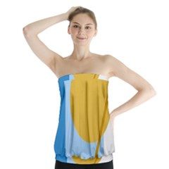 Blue And Yellow Abstract Design Strapless Top by Valentinaart