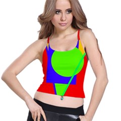 Colorful Geometric Design Spaghetti Strap Bra Top by Valentinaart