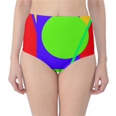 Colorful Geometric Design High-waist Bikini Bottoms by Valentinaart