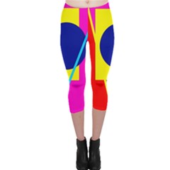 Colorful Geometric Design Capri Leggings  by Valentinaart