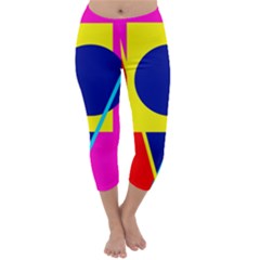 Colorful Geometric Design Capri Winter Leggings  by Valentinaart