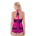 Decorative geometric design Boyleg Halter Swimsuit  View2