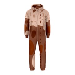 Brown Abstract Design Hooded Jumpsuit (kids) by Valentinaart