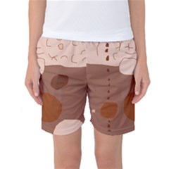 Brown Abstract Design Women s Basketball Shorts by Valentinaart