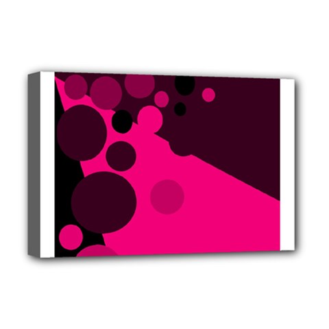 Pink Dots Deluxe Canvas 18  X 12   by Valentinaart