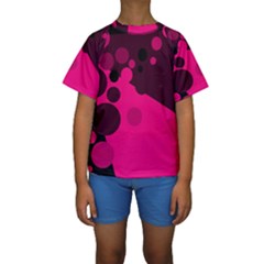 Pink Dots Kid s Short Sleeve Swimwear