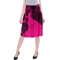 Pink Dots Midi Beach Skirt