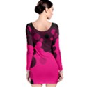 Pink dots Long Sleeve Velvet Bodycon Dress View2