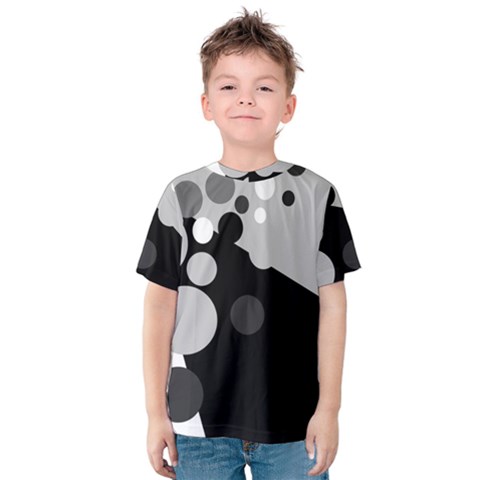 Gray Decorative Dots Kid s Cotton Tee by Valentinaart