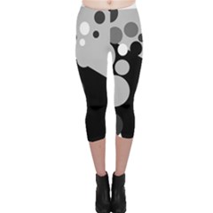 Gray Decorative Dots Capri Leggings  by Valentinaart