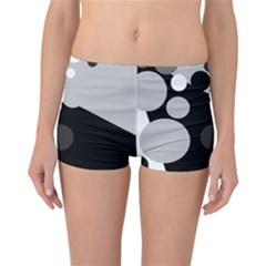 Gray Decorative Dots Reversible Boyleg Bikini Bottoms