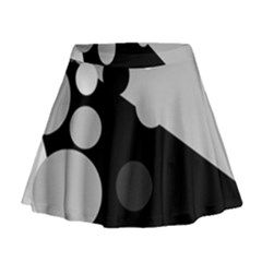 Gray Decorative Dots Mini Flare Skirt by Valentinaart