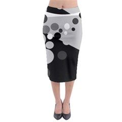 Gray Decorative Dots Midi Pencil Skirt by Valentinaart