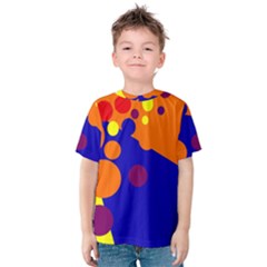 Blue And Orange Dots Kid s Cotton Tee