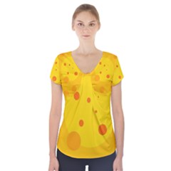 Abstract Sun Short Sleeve Front Detail Top by Valentinaart