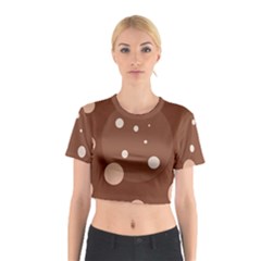 Brown Abstract Design Cotton Crop Top by Valentinaart