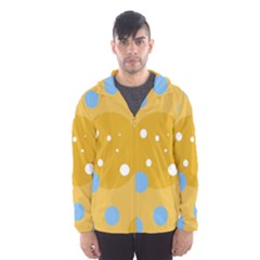 Blue And Yellow Moon Hooded Wind Breaker (men) by Valentinaart