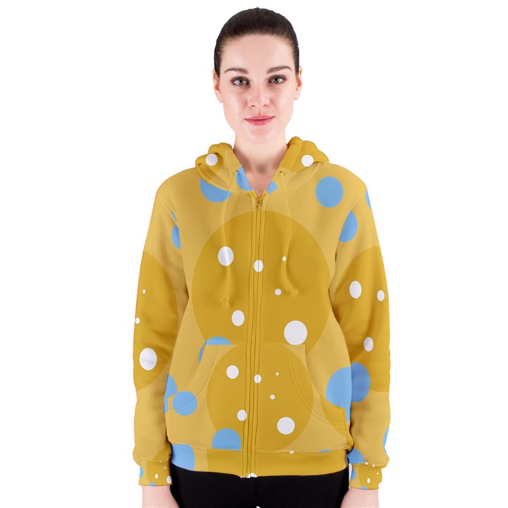 Blue and yellow moon Women s Zipper Hoodie