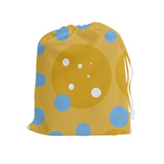 Blue And Yellow Moon Drawstring Pouches (extra Large)