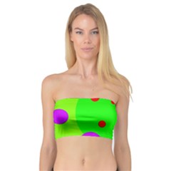 Green and purple dots Bandeau Top