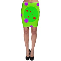 Green and purple dots Bodycon Skirt