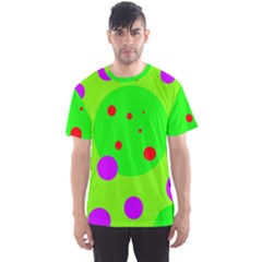 Green and purple dots Men s Sport Mesh Tee