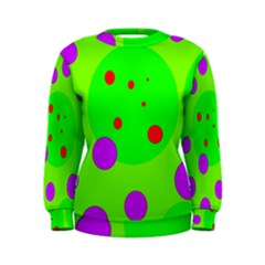 Green and purple dots Women s Sweatshirt