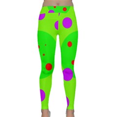 Green and purple dots Yoga Leggings