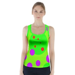 Green And Purple Dots Racer Back Sports Top