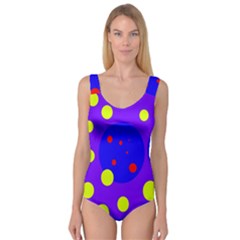 Purple And Yellow Dots Princess Tank Leotard 