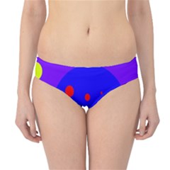 Purple And Yellow Dots Hipster Bikini Bottoms by Valentinaart