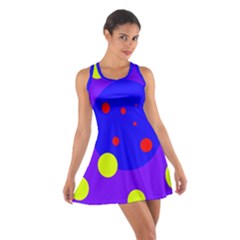 Purple And Yellow Dots Racerback Dresses by Valentinaart