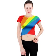 Colorful Abstract Design Crew Neck Crop Top by Valentinaart