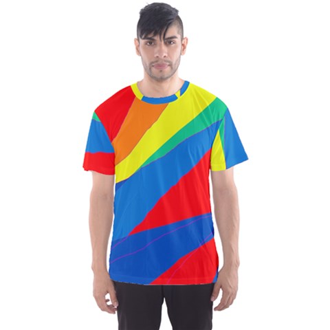 Colorful Abstract Design Men s Sport Mesh Tee by Valentinaart