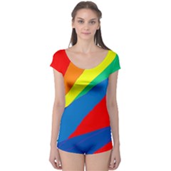 Colorful Abstract Design Boyleg Leotard 