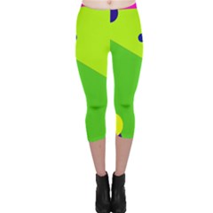 Colorful Abstract Design Capri Leggings  by Valentinaart