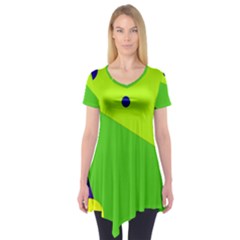 Colorful Abstract Design Short Sleeve Tunic  by Valentinaart