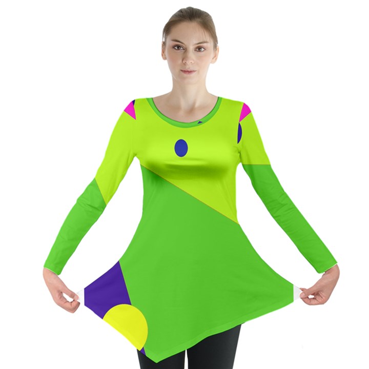 Colorful abstract design Long Sleeve Tunic 