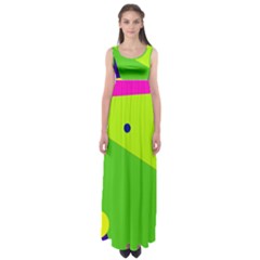 Colorful Abstract Design Empire Waist Maxi Dress