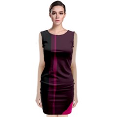 Pink And Black Lines Classic Sleeveless Midi Dress